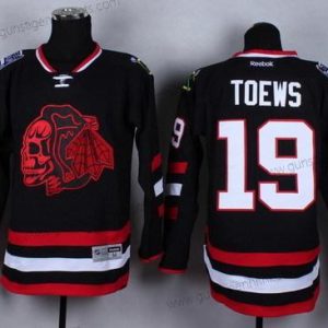 Herren Chicago Blackhawks #19 Jonathan Toews 2014 Stadium Series With Skulls Trikots – Schwarz Rot