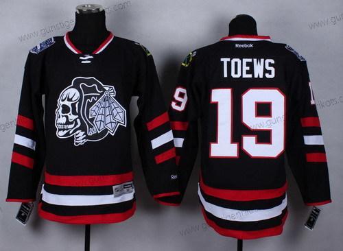 Herren Chicago Blackhawks #19 Jonathan Toews 2014 Stadium Series With Skulls Trikots – Schwarz