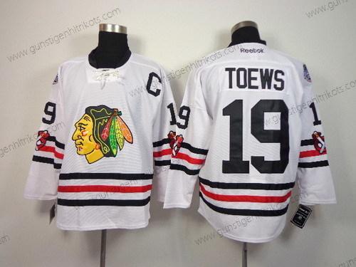 Herren Chicago Blackhawks #19 Jonathan Toews 2015 Winter Klassisch Trikots – Weiß