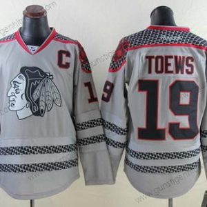 Herren Chicago Blackhawks #19 Jonathan Toews Charcoal Trikots – Grau