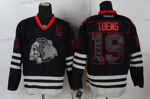 Herren Chicago Blackhawks #19 Jonathan Toews Ice Skulls Trikots – Schwarz