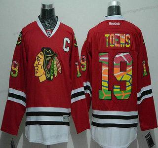 Herren Chicago Blackhawks #19 Jonathan Toews Reebok Colored NHL Trikots – Rot