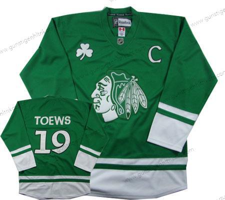 Herren Chicago Blackhawks #19 Jonathan Toews St. Patrick’S Day Trikots – Grün