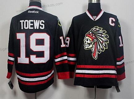 Herren Chicago Blackhawks #19 Jonathan Toews The Indians Skulls Trikots – Schwarz