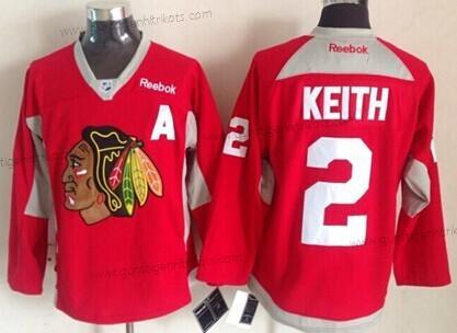 Herren Chicago Blackhawks #2 Duncan Keith 2014 Training Trikots – Rot