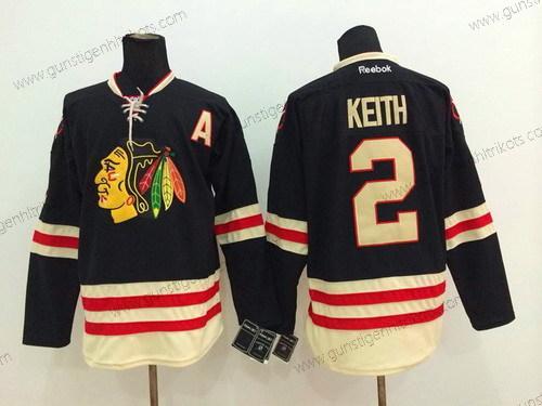 Herren Chicago Blackhawks #2 Duncan Keith 2015 Winter Klassisch Trikots – Schwarz