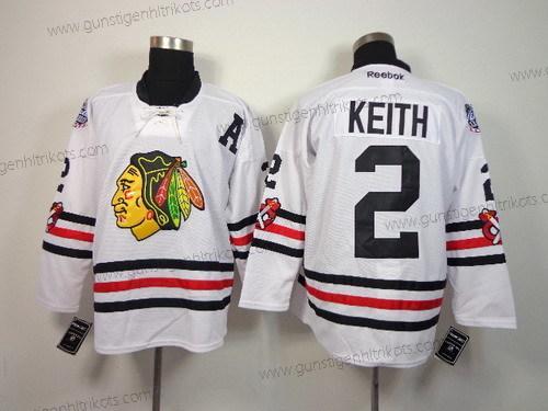 Herren Chicago Blackhawks #2 Duncan Keith 2015 Winter Klassisch Trikots – Weiß