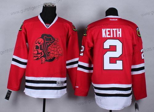 Herren Chicago Blackhawks #2 Duncan Keith With Skulls Trikots – Rot