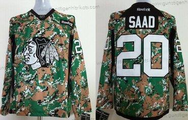 Herren Chicago Blackhawks #20 Brandon Saad 2014 Trikots – Tarnfarbe