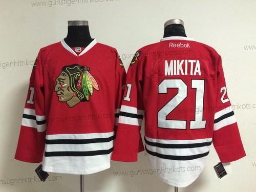 Herren Chicago Blackhawks #21 Stan Mikita Trikots – Rot