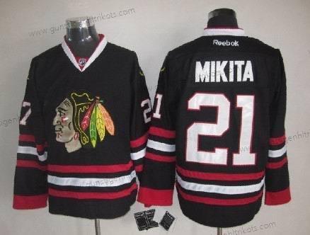 Herren Chicago Blackhawks #21 Stan Mikita Trikots – Schwarz