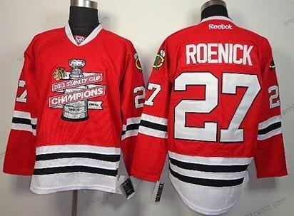 Herren Chicago Blackhawks #27 Jeremy Roenick 2013 Champions Commemorate Trikots – Rot