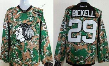 Herren Chicago Blackhawks #29 Bryan Bickell 2014 Trikots – Tarnfarbe