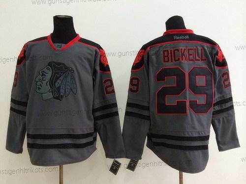 Herren Chicago Blackhawks #29 Bryan Bickell Charcoal Trikots – Grau