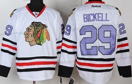 Herren Chicago Blackhawks #29 Bryan Bickell With Trikots – Weiß Lila