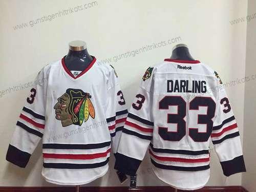 Herren Chicago Blackhawks #33 Scott Darling Trikots – Weiß