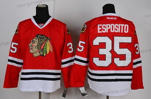 Herren Chicago Blackhawks #35 Tony Esposito Trikots – Rot