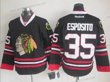 Herren Chicago Blackhawks #35 Tony Esposito Trikots – Schwarz