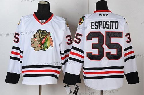 Herren Chicago Blackhawks #35 Tony Esposito Trikots – Weiß