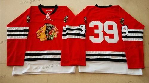 Herren Chicago Blackhawks #39 Kyle Baun 1960-61 Vintage Trikots – Rot