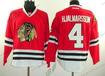 Herren Chicago Blackhawks #4 Niklas Hjalmarsson Trikots – Rot