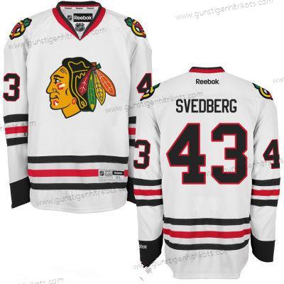 Herren Chicago Blackhawks #43 Viktor Svedberg Hockey Strickerei NHL Trikots – Weiß