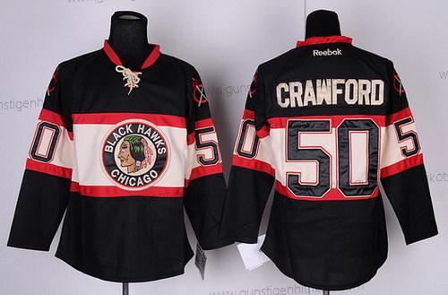 Herren Chicago Blackhawks #50 Corey Crawford Ausweichtrikot Trikots – Schwarz