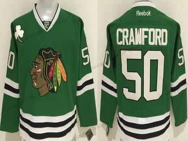 Herren Chicago Blackhawks #50 Corey Crawford Hockey Trikots – Grün