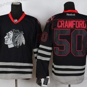 Herren Chicago Blackhawks #50 Corey Crawford Ice Trikots – Schwarz