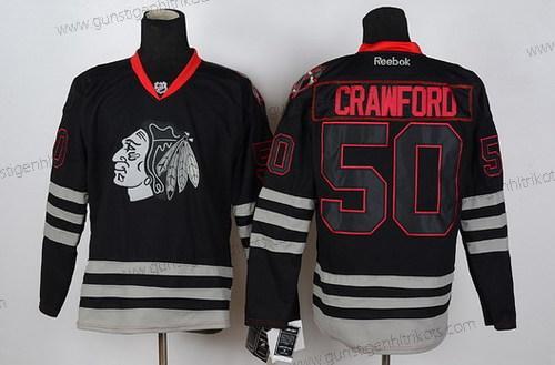 Herren Chicago Blackhawks #50 Corey Crawford Ice Trikots – Schwarz