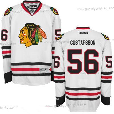 Herren Chicago Blackhawks #56 Erik Gustafsson Hockey Strickerei NHL Trikots – Weiß