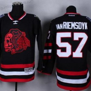 Herren Chicago Blackhawks #57 Trevor Van Riemsdyk 2014 Stadium Series With Skulls Trikots – Schwarz Rot