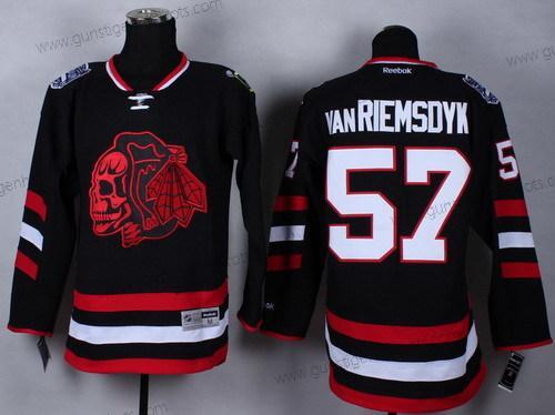 Herren Chicago Blackhawks #57 Trevor Van Riemsdyk 2014 Stadium Series With Skulls Trikots – Schwarz Rot