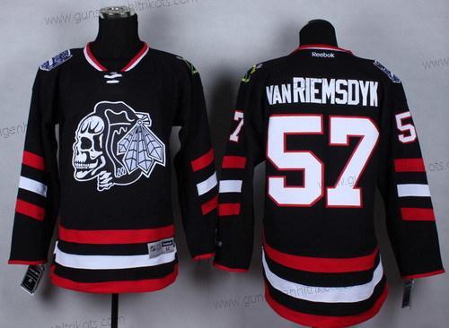 Herren Chicago Blackhawks #57 Trevor Van Riemsdyk 2014 Stadium Series With Skulls Trikots – Schwarz