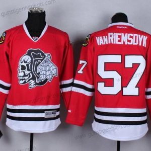 Herren Chicago Blackhawks #57 Trevor Van Riemsdyk With Skulls Trikots – Rot Schwarz