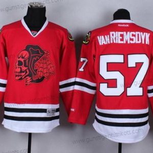 Herren Chicago Blackhawks #57 Trevor Van Riemsdyk With Skulls Trikots – Rot