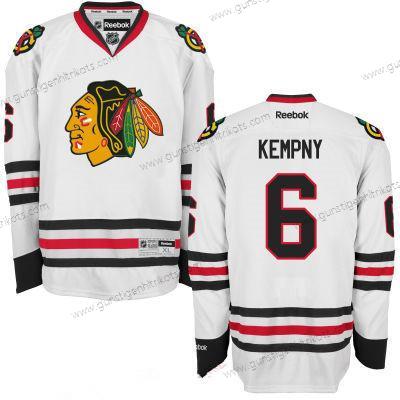 Herren Chicago Blackhawks #6 Michal Kempny Hockey Strickerei NHL Trikots – Weiß