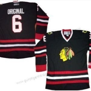 Herren Chicago Blackhawks #6 Parkhurst Original Retro CCM Trikots – Schwarz