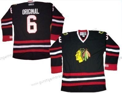 Herren Chicago Blackhawks #6 Parkhurst Original Retro CCM Trikots – Schwarz