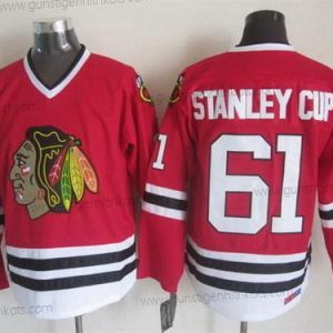 Herren Chicago Blackhawks #61 Stanley Cup Retro CCM Trikots – Rot