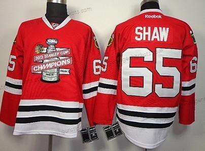 Herren Chicago Blackhawks #65 Andrew Shaw 2013 Champions Commemorate Trikots – Rot