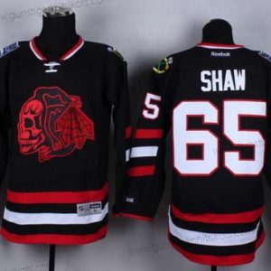 Herren Chicago Blackhawks #65 Andrew Shaw 2014 Stadium Series With Skulls Trikots – Schwarz Rot