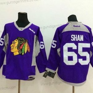 Herren Chicago Blackhawks #65 Andrew Shaw 2014 Training Trikots – Lila