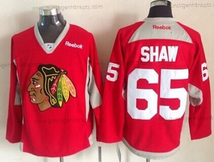 Herren Chicago Blackhawks #65 Andrew Shaw 2014 Training Trikots – Rot