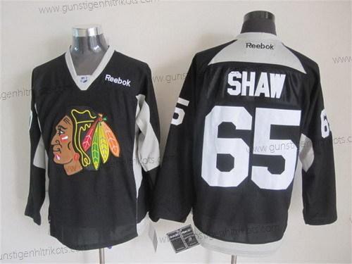 Herren Chicago Blackhawks #65 Andrew Shaw 2014 Training Trikots – Schwarz