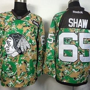 Herren Chicago Blackhawks #65 Andrew Shaw 2014 Trikots – Tarnfarbe