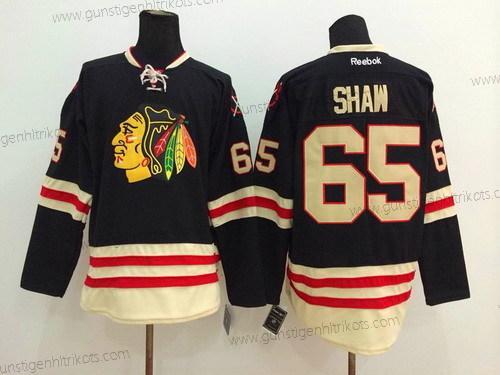 Herren Chicago Blackhawks #65 Andrew Shaw 2015 Winter Klassisch Trikots – Schwarz