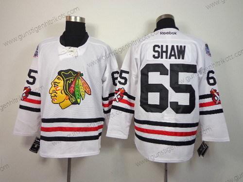 Herren Chicago Blackhawks #65 Andrew Shaw 2015 Winter Klassisch Trikots – Weiß