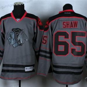 Herren Chicago Blackhawks #65 Andrew Shaw Charcoal Trikots – Grau