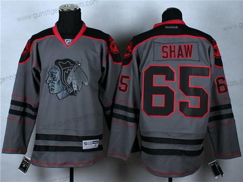 Herren Chicago Blackhawks #65 Andrew Shaw Charcoal Trikots – Grau